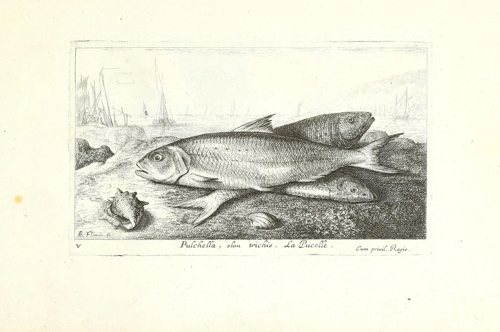 An illustration from Diuerses especes de poissons de mer, 1664, leaf 13