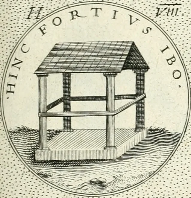 An illustration from Symbola diuina & humana pontificvm, imperatorvm, regvm : accessit breuis & facilis isagoge Iac. Typotii : ex mvsaeo Octavii de Strada civis Romani : tomus primus[-tertius], 1601, leaf 100