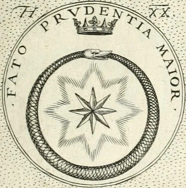 An illustration from Symbola diuina & humana pontificvm, imperatorvm, regvm : accessit breuis & facilis isagoge Iac. Typotii : ex mvsaeo Octavii de Strada civis Romani : tomus primus[-tertius], 1601, leaf 104
