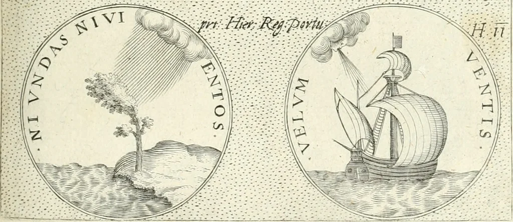 An illustration from Symbola diuina & humana pontificvm, imperatorvm, regvm : accessit breuis & facilis isagoge Iac. Typotii : ex mvsaeo Octavii de Strada civis Romani : tomus primus[-tertius], 1601, leaf 108
