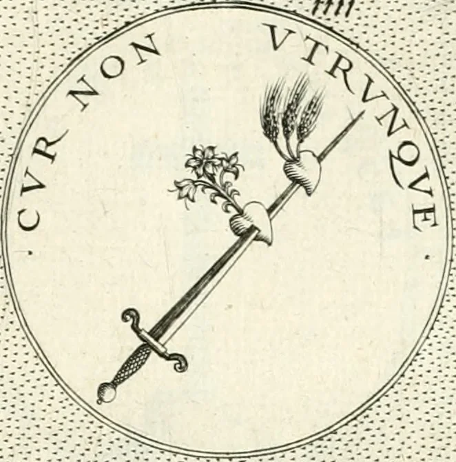 An illustration from Symbola diuina & humana pontificvm, imperatorvm, regvm : accessit breuis & facilis isagoge Iac. Typotii : ex mvsaeo Octavii de Strada civis Romani : tomus primus[-tertius], 1601, leaf 110