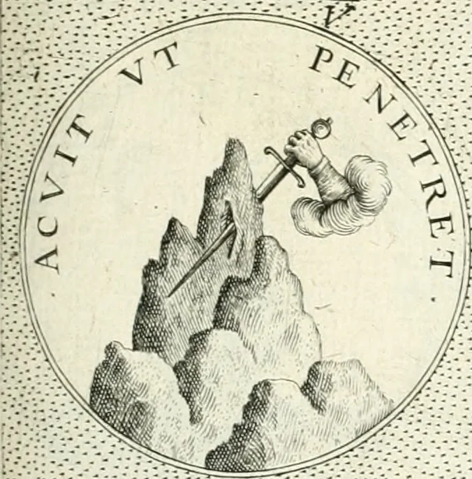 An illustration from Symbola diuina & humana pontificvm, imperatorvm, regvm : accessit breuis & facilis isagoge Iac. Typotii : ex mvsaeo Octavii de Strada civis Romani : tomus primus[-tertius], 1601, leaf 110