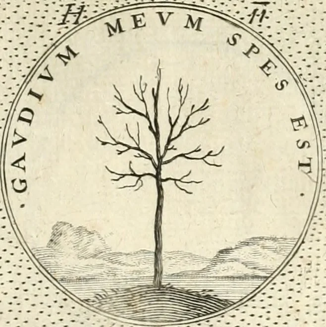 An illustration from Symbola diuina & humana pontificvm, imperatorvm, regvm : accessit breuis & facilis isagoge Iac. Typotii : ex mvsaeo Octavii de Strada civis Romani : tomus primus[-tertius], 1601, leaf 128