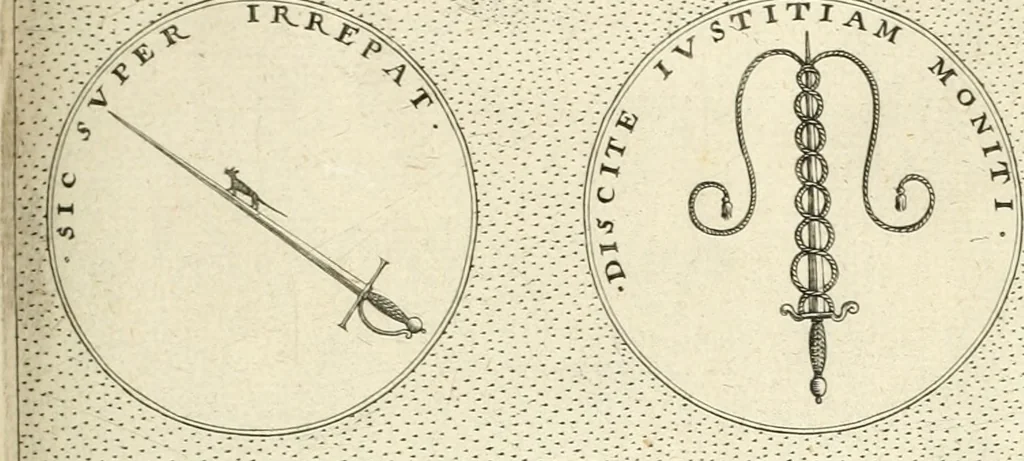 An illustration from Symbola diuina & humana pontificvm, imperatorvm, regvm : accessit breuis & facilis isagoge Iac. Typotii : ex mvsaeo Octavii de Strada civis Romani : tomus primus[-tertius], 1601, leaf 130
