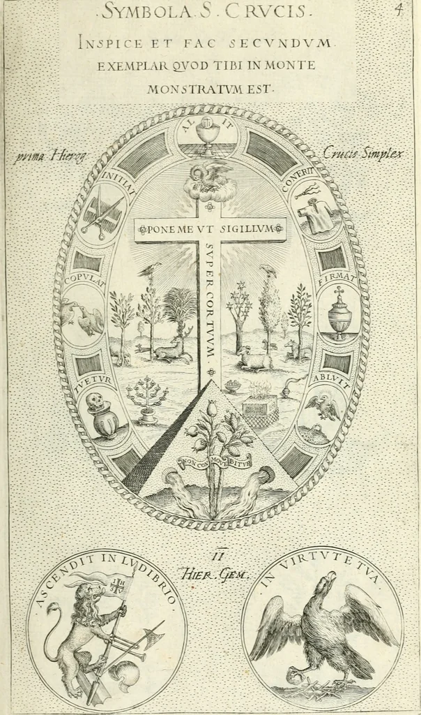 An illustration from Symbola diuina & humana pontificvm, imperatorvm, regvm : accessit breuis & facilis isagoge Iac. Typotii : ex mvsaeo Octavii de Strada civis Romani : tomus primus[-tertius], 1601, leaf 18