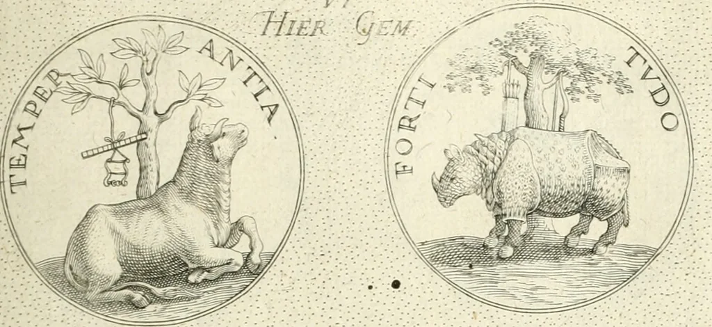 An illustration from Symbola diuina & humana pontificvm, imperatorvm, regvm : accessit breuis & facilis isagoge Iac. Typotii : ex mvsaeo Octavii de Strada civis Romani : tomus primus[-tertius], 1601, leaf 22