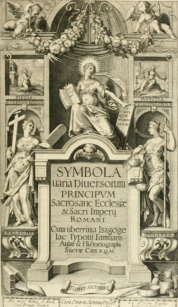 An illustration from Symbola diuina & humana pontificvm, imperatorvm, regvm : accessit breuis & facilis isagoge Iac. Typotii : ex mvsaeo Octavii de Strada civis Romani : tomus primus[-tertius], 1601, leaf 230
