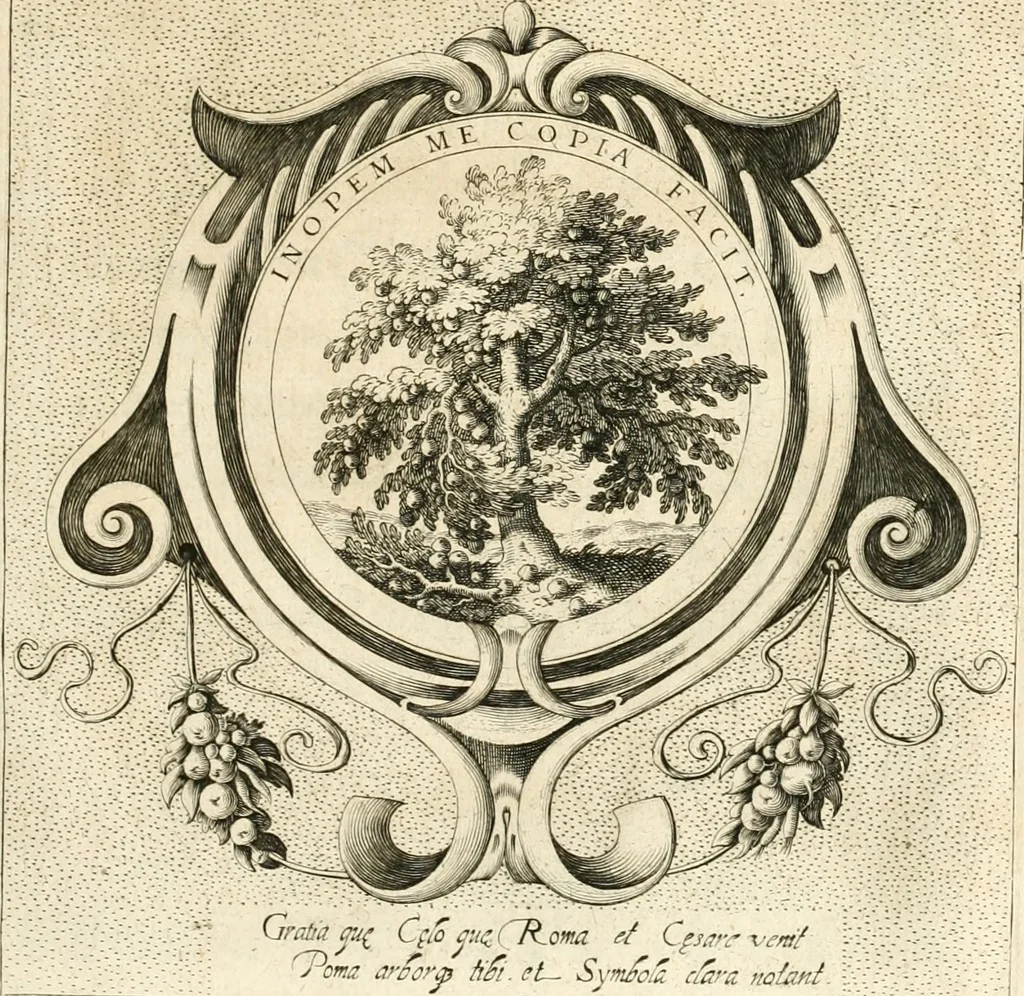 An illustration from Symbola diuina & humana pontificvm, imperatorvm, regvm : accessit breuis & facilis isagoge Iac. Typotii : ex mvsaeo Octavii de Strada civis Romani : tomus primus[-tertius], 1601, leaf 232