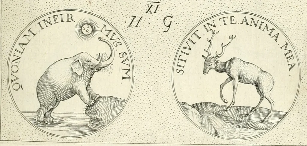 An illustration from Symbola diuina & humana pontificvm, imperatorvm, regvm : accessit breuis & facilis isagoge Iac. Typotii : ex mvsaeo Octavii de Strada civis Romani : tomus primus[-tertius], 1601, leaf 24