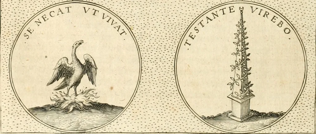 An illustration from Symbola diuina & humana pontificvm, imperatorvm, regvm : accessit breuis & facilis isagoge Iac. Typotii : ex mvsaeo Octavii de Strada civis Romani : tomus primus[-tertius], 1601, leaf 243