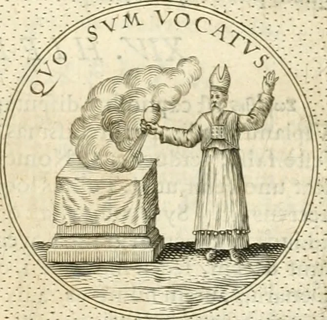 An illustration from Symbola diuina & humana pontificvm, imperatorvm, regvm : accessit breuis & facilis isagoge Iac. Typotii : ex mvsaeo Octavii de Strada civis Romani : tomus primus[-tertius], 1601, leaf 248