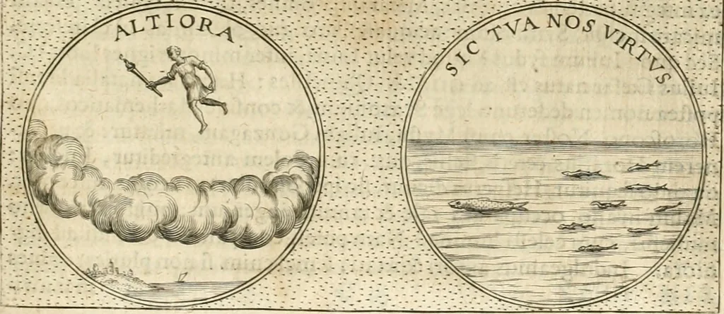 An illustration from Symbola diuina & humana pontificvm, imperatorvm, regvm : accessit breuis & facilis isagoge Iac. Typotii : ex mvsaeo Octavii de Strada civis Romani : tomus primus[-tertius], 1601, leaf 252