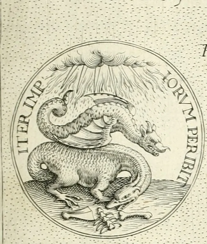 An illustration from Symbola diuina & humana pontificvm, imperatorvm, regvm : accessit breuis & facilis isagoge Iac. Typotii : ex mvsaeo Octavii de Strada civis Romani : tomus primus[-tertius], 1601, leaf 26