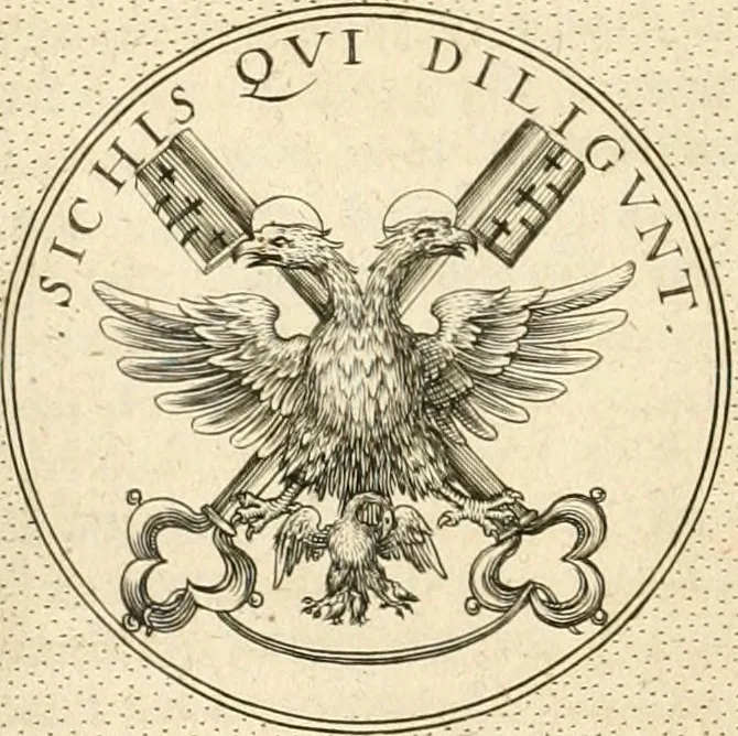 An illustration from Symbola diuina & humana pontificvm, imperatorvm, regvm : accessit breuis & facilis isagoge Iac. Typotii : ex mvsaeo Octavii de Strada civis Romani : tomus primus[-tertius], 1601, leaf 265