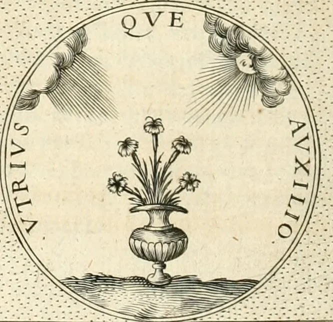 An illustration from Symbola diuina & humana pontificvm, imperatorvm, regvm : accessit breuis & facilis isagoge Iac. Typotii : ex mvsaeo Octavii de Strada civis Romani : tomus primus[-tertius], 1601, leaf 273