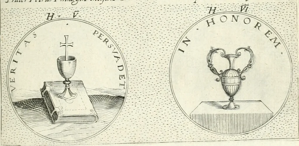 An illustration from Symbola diuina & humana pontificvm, imperatorvm, regvm : accessit breuis & facilis isagoge Iac. Typotii : ex mvsaeo Octavii de Strada civis Romani : tomus primus[-tertius], 1601, leaf 28