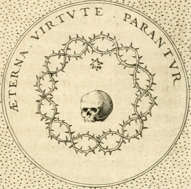 An illustration from Symbola diuina & humana pontificvm, imperatorvm, regvm : accessit breuis & facilis isagoge Iac. Typotii : ex mvsaeo Octavii de Strada civis Romani : tomus primus[-tertius], 1601, leaf 282