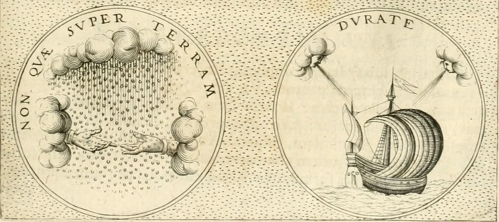 An illustration from Symbola diuina & humana pontificvm, imperatorvm, regvm : accessit breuis & facilis isagoge Iac. Typotii : ex mvsaeo Octavii de Strada civis Romani : tomus primus[-tertius], 1601, leaf 282