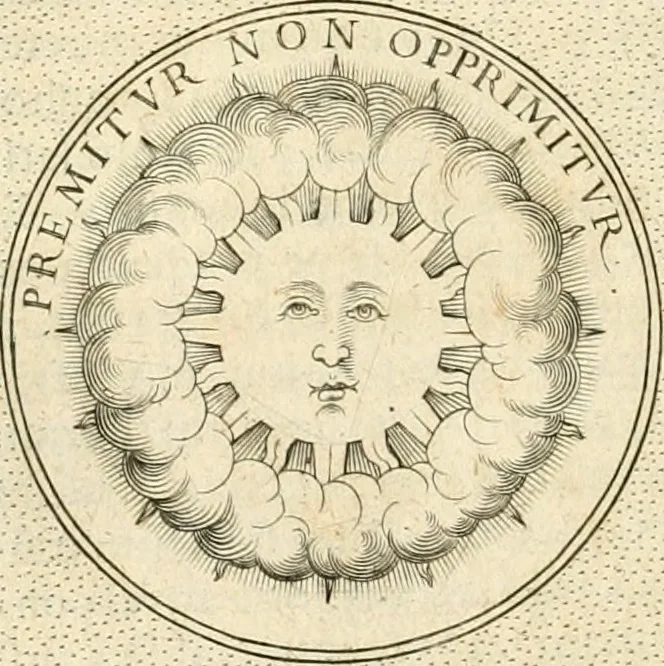 An illustration from Symbola diuina & humana pontificvm, imperatorvm, regvm : accessit breuis & facilis isagoge Iac. Typotii : ex mvsaeo Octavii de Strada civis Romani : tomus primus[-tertius], 1601, leaf 297