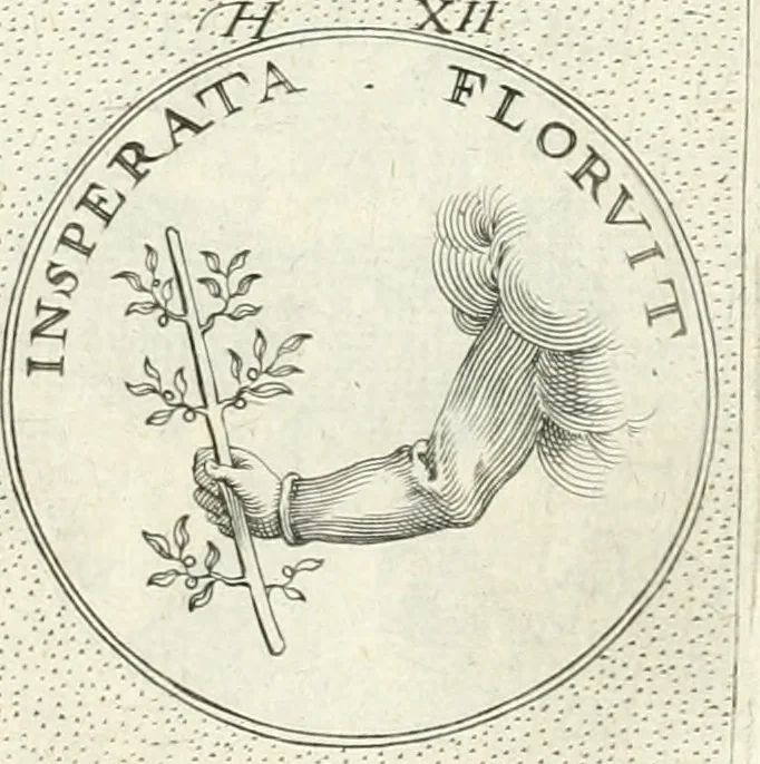 An illustration from Symbola diuina & humana pontificvm, imperatorvm, regvm : accessit breuis & facilis isagoge Iac. Typotii : ex mvsaeo Octavii de Strada civis Romani : tomus primus[-tertius], 1601, leaf 30