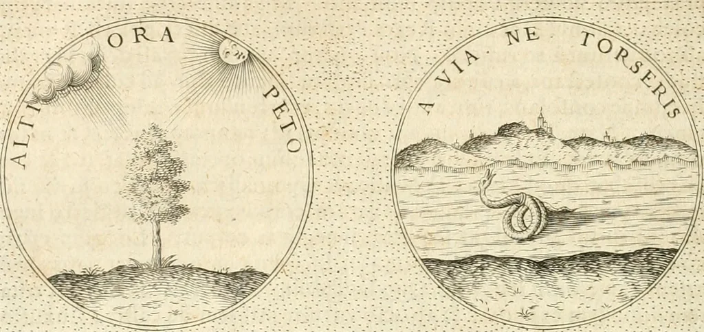 An illustration from Symbola diuina & humana pontificvm, imperatorvm, regvm : accessit breuis & facilis isagoge Iac. Typotii : ex mvsaeo Octavii de Strada civis Romani : tomus primus[-tertius], 1601, leaf 301