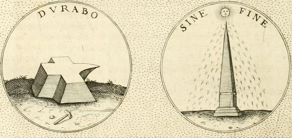 An illustration from Symbola diuina & humana pontificvm, imperatorvm, regvm : accessit breuis & facilis isagoge Iac. Typotii : ex mvsaeo Octavii de Strada civis Romani : tomus primus[-tertius], 1601, leaf 307
