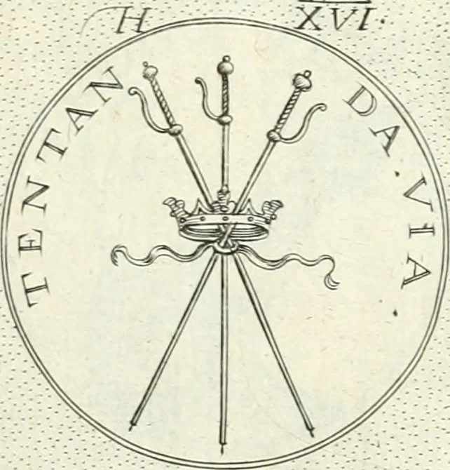 An illustration from Symbola diuina & humana pontificvm, imperatorvm, regvm : accessit breuis & facilis isagoge Iac. Typotii : ex mvsaeo Octavii de Strada civis Romani : tomus primus[-tertius], 1601, leaf 32