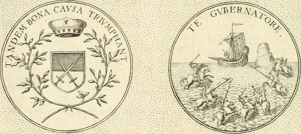 An illustration from Symbola diuina & humana pontificvm, imperatorvm, regvm : accessit breuis & facilis isagoge Iac. Typotii : ex mvsaeo Octavii de Strada civis Romani : tomus primus[-tertius], 1601, leaf 325