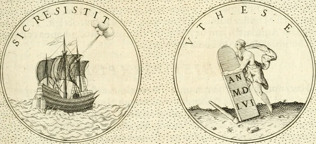An illustration from Symbola diuina & humana pontificvm, imperatorvm, regvm : accessit breuis & facilis isagoge Iac. Typotii : ex mvsaeo Octavii de Strada civis Romani : tomus primus[-tertius], 1601, leaf 332