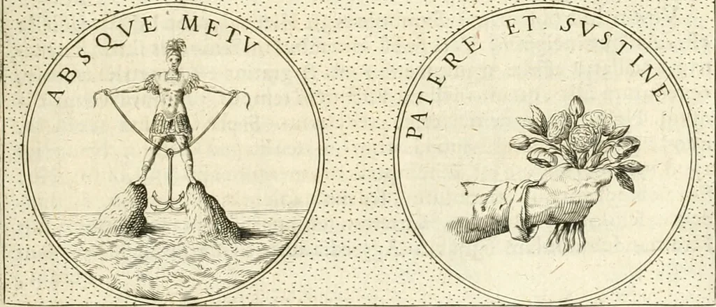 An illustration from Symbola diuina & humana pontificvm, imperatorvm, regvm : accessit breuis & facilis isagoge Iac. Typotii : ex mvsaeo Octavii de Strada civis Romani : tomus primus[-tertius], 1601, leaf 332