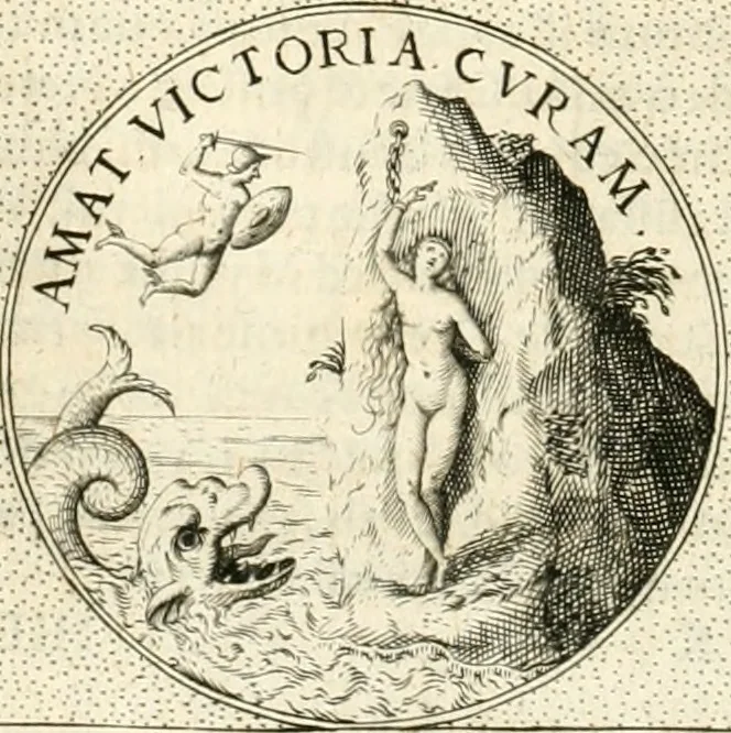 An illustration from Symbola diuina & humana pontificvm, imperatorvm, regvm : accessit breuis & facilis isagoge Iac. Typotii : ex mvsaeo Octavii de Strada civis Romani : tomus primus[-tertius], 1601, leaf 335