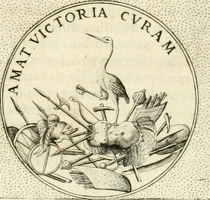 An illustration from Symbola diuina & humana pontificvm, imperatorvm, regvm : accessit breuis & facilis isagoge Iac. Typotii : ex mvsaeo Octavii de Strada civis Romani : tomus primus[-tertius], 1601, leaf 335