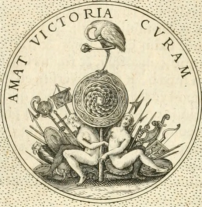 An illustration from Symbola diuina & humana pontificvm, imperatorvm, regvm : accessit breuis & facilis isagoge Iac. Typotii : ex mvsaeo Octavii de Strada civis Romani : tomus primus[-tertius], 1601, leaf 339