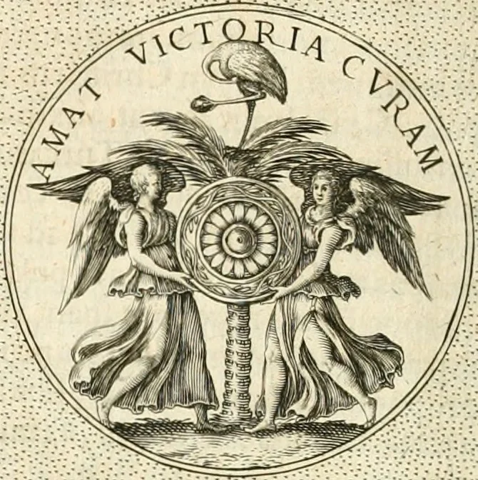 An illustration from Symbola diuina & humana pontificvm, imperatorvm, regvm : accessit breuis & facilis isagoge Iac. Typotii : ex mvsaeo Octavii de Strada civis Romani : tomus primus[-tertius], 1601, leaf 339