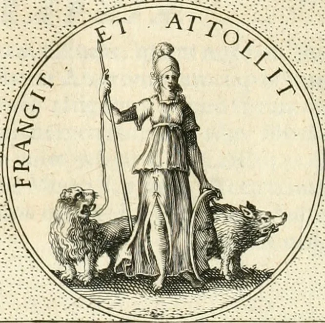 An illustration from Symbola diuina & humana pontificvm, imperatorvm, regvm : accessit breuis & facilis isagoge Iac. Typotii : ex mvsaeo Octavii de Strada civis Romani : tomus primus[-tertius], 1601, leaf 339