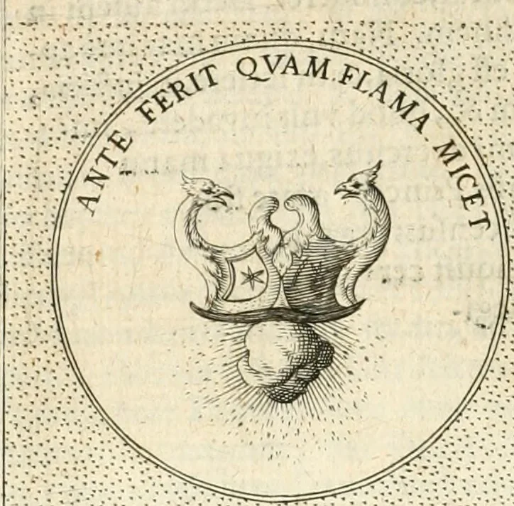 An illustration from Symbola diuina & humana pontificvm, imperatorvm, regvm : accessit breuis & facilis isagoge Iac. Typotii : ex mvsaeo Octavii de Strada civis Romani : tomus primus[-tertius], 1601, leaf 347