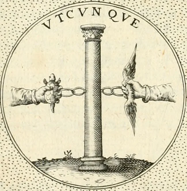 An illustration from Symbola diuina & humana pontificvm, imperatorvm, regvm : accessit breuis & facilis isagoge Iac. Typotii : ex mvsaeo Octavii de Strada civis Romani : tomus primus[-tertius], 1601, leaf 347