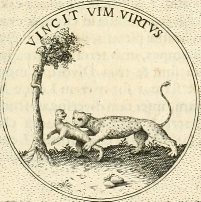 An illustration from Symbola diuina & humana pontificvm, imperatorvm, regvm : accessit breuis & facilis isagoge Iac. Typotii : ex mvsaeo Octavii de Strada civis Romani : tomus primus[-tertius], 1601, leaf 352