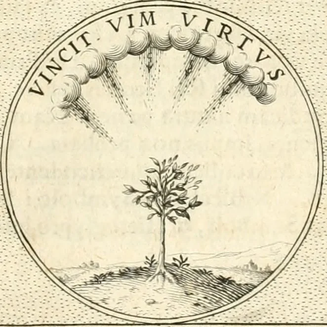 An illustration from Symbola diuina & humana pontificvm, imperatorvm, regvm : accessit breuis & facilis isagoge Iac. Typotii : ex mvsaeo Octavii de Strada civis Romani : tomus primus[-tertius], 1601, leaf 352