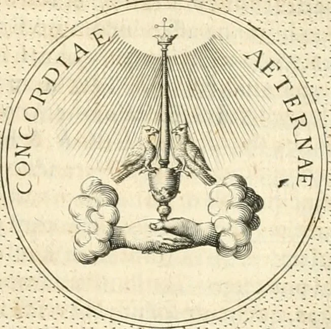 An illustration from Symbola diuina & humana pontificvm, imperatorvm, regvm : accessit breuis & facilis isagoge Iac. Typotii : ex mvsaeo Octavii de Strada civis Romani : tomus primus[-tertius], 1601, leaf 358