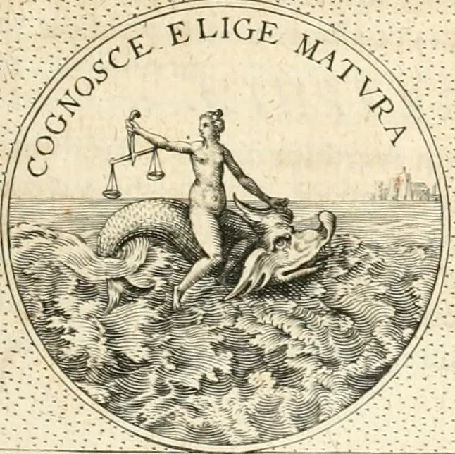 An illustration from Symbola diuina & humana pontificvm, imperatorvm, regvm : accessit breuis & facilis isagoge Iac. Typotii : ex mvsaeo Octavii de Strada civis Romani : tomus primus[-tertius], 1601, leaf 358