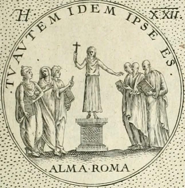 An illustration from Symbola diuina & humana pontificvm, imperatorvm, regvm : accessit breuis & facilis isagoge Iac. Typotii : ex mvsaeo Octavii de Strada civis Romani : tomus primus[-tertius], 1601, leaf 36