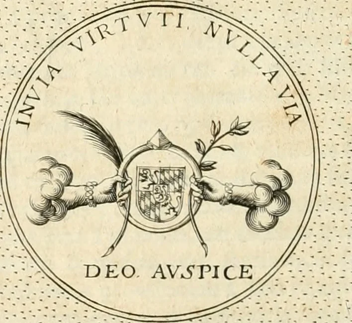 An illustration from Symbola diuina & humana pontificvm, imperatorvm, regvm : accessit breuis & facilis isagoge Iac. Typotii : ex mvsaeo Octavii de Strada civis Romani : tomus primus[-tertius], 1601, leaf 365