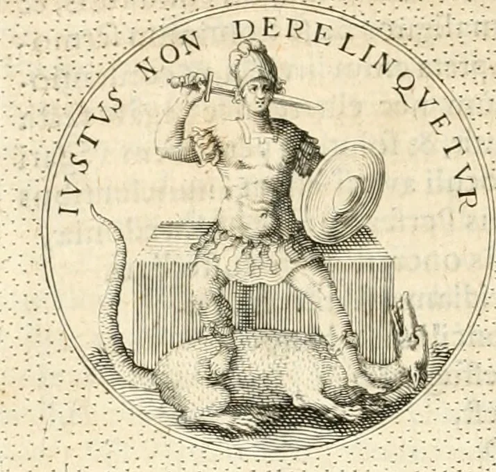 An illustration from Symbola diuina & humana pontificvm, imperatorvm, regvm : accessit breuis & facilis isagoge Iac. Typotii : ex mvsaeo Octavii de Strada civis Romani : tomus primus[-tertius], 1601, leaf 377