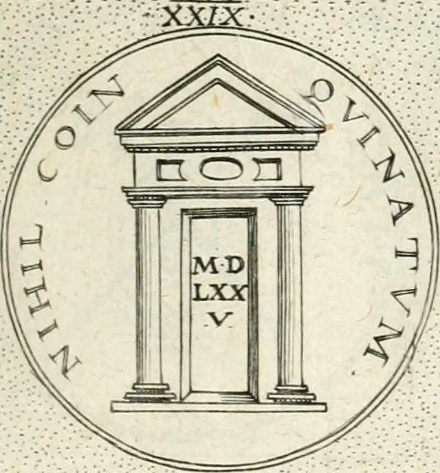 An illustration from Symbola diuina & humana pontificvm, imperatorvm, regvm : accessit breuis & facilis isagoge Iac. Typotii : ex mvsaeo Octavii de Strada civis Romani : tomus primus[-tertius], 1601, leaf 38