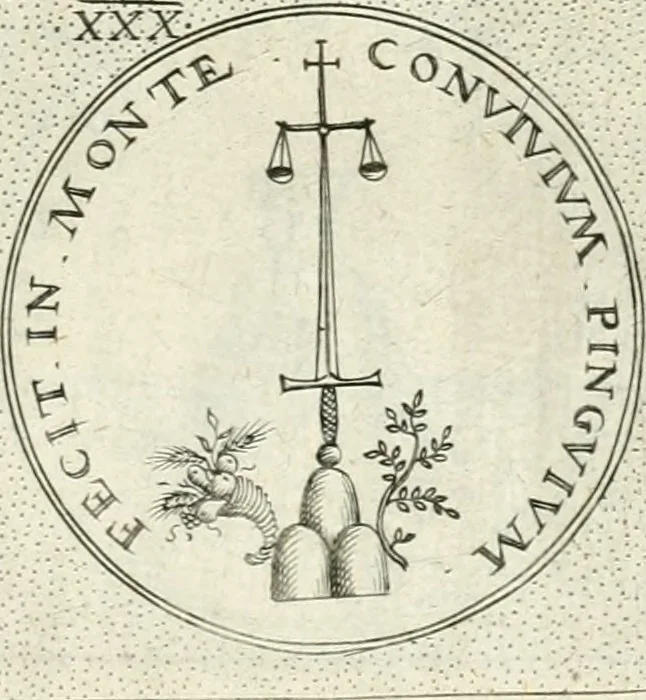 An illustration from Symbola diuina & humana pontificvm, imperatorvm, regvm : accessit breuis & facilis isagoge Iac. Typotii : ex mvsaeo Octavii de Strada civis Romani : tomus primus[-tertius], 1601, leaf 38