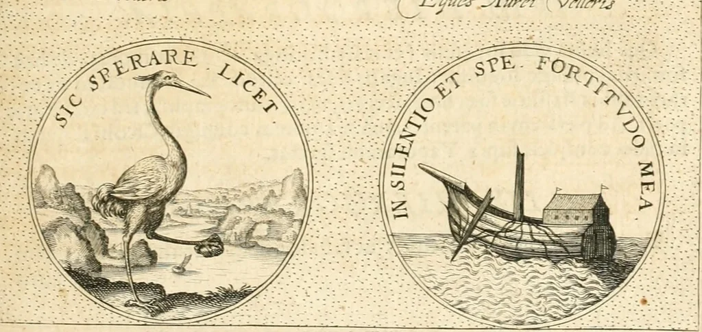 An illustration from Symbola diuina & humana pontificvm, imperatorvm, regvm : accessit breuis & facilis isagoge Iac. Typotii : ex mvsaeo Octavii de Strada civis Romani : tomus primus[-tertius], 1601, leaf 396