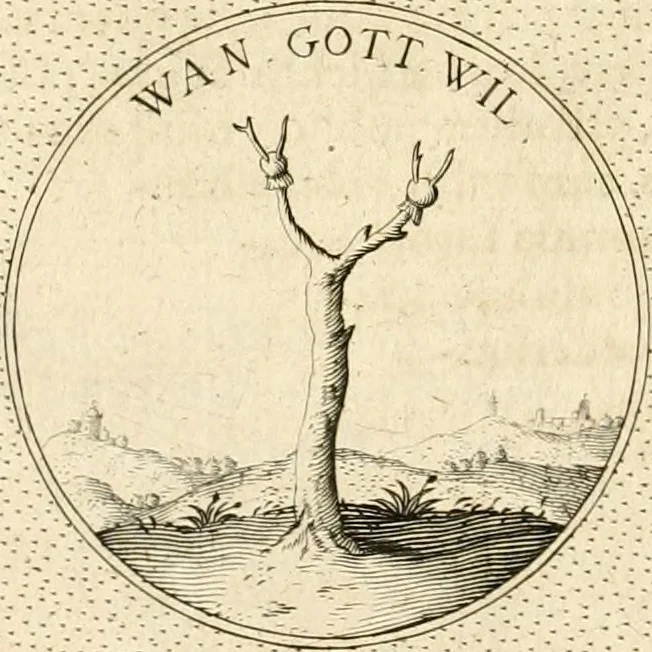 An illustration from Symbola diuina & humana pontificvm, imperatorvm, regvm : accessit breuis & facilis isagoge Iac. Typotii : ex mvsaeo Octavii de Strada civis Romani : tomus primus[-tertius], 1601, leaf 399