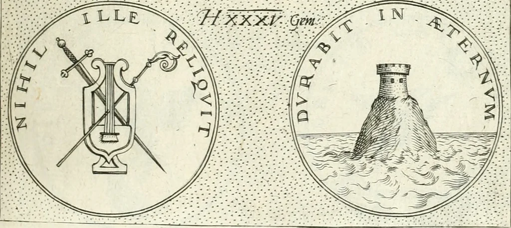 An illustration from Symbola diuina & humana pontificvm, imperatorvm, regvm : accessit breuis & facilis isagoge Iac. Typotii : ex mvsaeo Octavii de Strada civis Romani : tomus primus[-tertius], 1601, leaf 40
