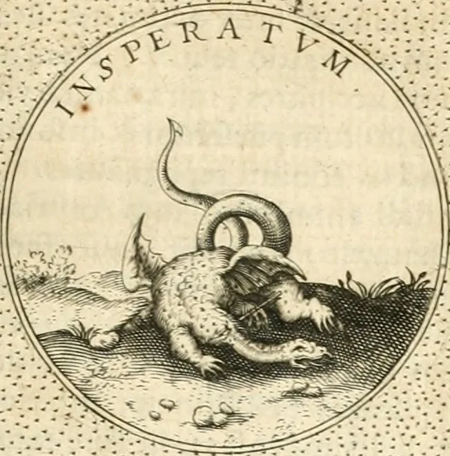 An illustration from Symbola diuina & humana pontificvm, imperatorvm, regvm : accessit breuis & facilis isagoge Iac. Typotii : ex mvsaeo Octavii de Strada civis Romani : tomus primus[-tertius], 1601, leaf 402
